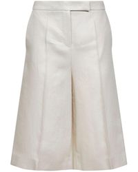 Max Mara - Linen Twill Mxmkaki Bermuda Shorts - Lyst