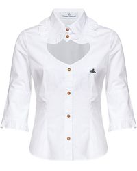 Vivienne Westwood - Cotton Toulouse Shirt With Cut-Out Detail - Lyst