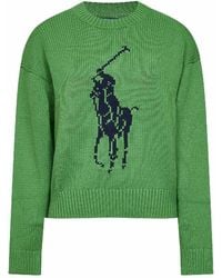 Polo Ralph Lauren - Palm Cotton Knit Big Pony Crewneck Sweater - Lyst