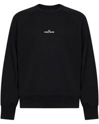 Stone Island - Cotton Crewneck Sweatshirt With Compass Print - Lyst