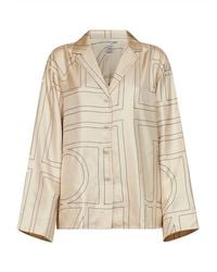 TOTEME - Monogram Silk Pj Shirt - Lyst