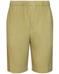 Homme Plissé Issey Miyake - Bermuda Pleated Shorts Agave Cream - Lyst