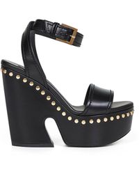 Givenchy - Leather Clog Platform Sandals - Lyst