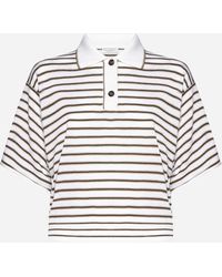 Brunello Cucinelli - Lame' Striped Wool And Cashmere Polo Shirt - Lyst