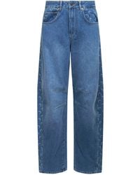 Marine Serre - Denim Moon Laser Baggy Jeans - Lyst