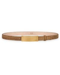 KHAITE - Mud Suede Berlin Belt With Antique Buckle - Lyst