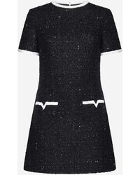 Valentino - Lurex Tweed Mini Dress - Lyst
