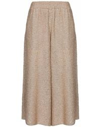 Brunello Cucinelli - Sequin Knit Dazzling Texture Culotte Trousers - Lyst