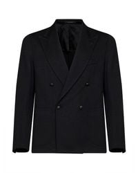 Tagliatore - Wool-Blend Jersey Montecarlo Double-Breasted Blazer - Lyst