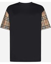 Burberry Carrick -Check T-Shirt in Black | Lyst
