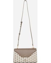 Bally - Duo Leather And Monogram Fabric Bag - Lyst