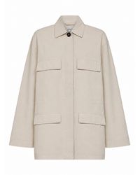 TOTEME - Oyster Cotton Blend Drawstring Utility Jacket - Lyst