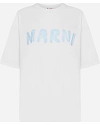 Marni - Logo Cotton Oversized T-shirt - Lyst