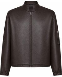 Fendi - Nappa Leather Blouson Dark - Lyst