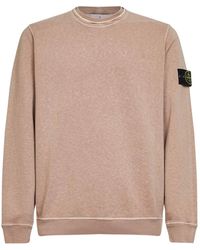 Stone Island - Desert Slub-Effect Malfilé Cotton Sweatshirt - Lyst