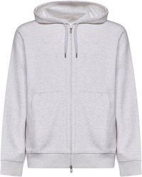 Brunello Cucinelli - Travertine Techno Cotton Double Jersey Zip-Up Hoodie - Lyst