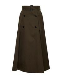 Burberry - Juniper Gabardine Midi Trench Skirt - Lyst
