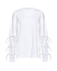 DARKPARK - Cotton Troy T-Shirt With Double Sleeve And Feathers - Lyst