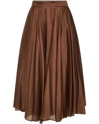 Blanca Vita - Chocolate Voile Gaudia Full Midi Skirt<Br - Lyst