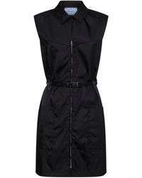 Prada - Re-Nylon Belted Short Dress - Lyst