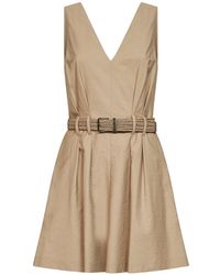 Brunello Cucinelli - Mini Dress Sahara Twill - Lyst