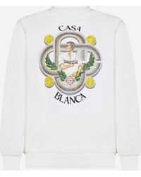 Casablancabrand - Le Joueur Beaded Cotton Sweatshirt - Lyst