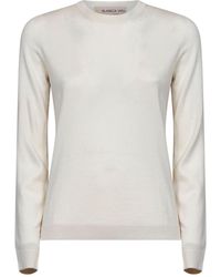 Blanca Vita - Lightweight Virgin Wool Crewneck Sweater - Lyst
