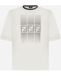Fendi - Ff-Motif Cotton T-Shirt - Lyst