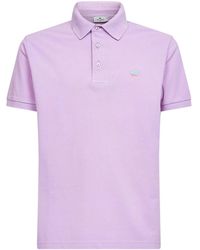 Etro - Lilac Cotton Pique Polo Shirt With Pegaso Embroidery - Lyst