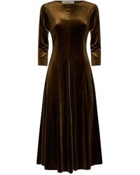 Blanca Vita - Stretch Velvet Asia Flared Midi Dress - Lyst