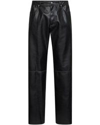 MM6 by Maison Margiela - Faux Leather Five-Pocket Trousers - Lyst
