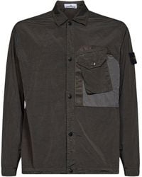 Stone Island - Coal Nylon Metal Overshirt - Lyst