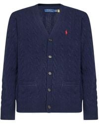 Polo Ralph Lauren - Hunter Cable-Knit Wool And Cashmere Cardigan - Lyst