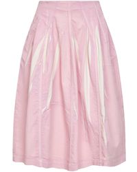 Marni - Screen-Printed Denim Flared Midi Skirt - Lyst