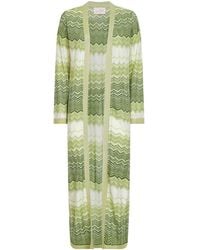 MC2 Saint Barth - Zigzag Lurex Knit Tonia Long Cardigan - Lyst