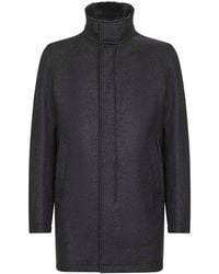 Herno - Easy Wool And Light Faux Fur Carcoat - Lyst