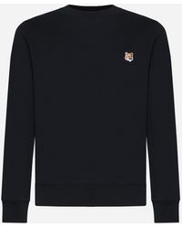 Maison Kitsuné - Fox Head Patch Cotton Sweatshirt - Lyst