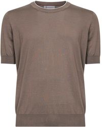 Brunello Cucinelli - Hazelnut Lightweight Cotton Knit Crewneck Sweater - Lyst