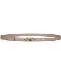 Ferragamo - Warm Taupe Calf Leather Gancini Belt - Lyst