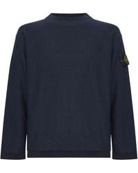Stone Island - Plush Stitch Cotton Blend Knit Sweater - Lyst