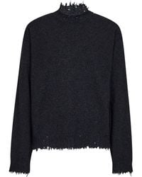 Uma Wang - Dark Cashmere Knit Crewneck Sweater<Br - Lyst