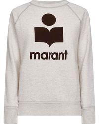 Isabel Marant - Ecru Cotton Logo Millyny Sweatshirt - Lyst