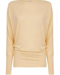 TOTEME - Champagne Sheer Crepe Viscose Boatneck Top - Lyst