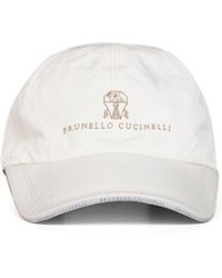 Brunello Cucinelli - Ivory Microfibre Logo Baseball Cap - Lyst
