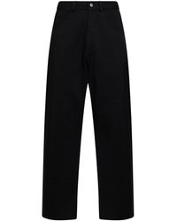 MM6 by Maison Margiela - Unbrushed Cotton Trousers With Logo - Lyst