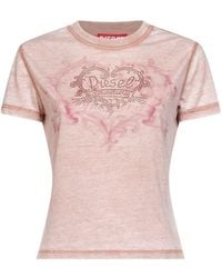 DIESEL - Rhinestone-Embellished Jersey T-Ila-Aa1 T-Shirt - Lyst