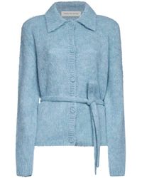 Dries Van Noten - Alpaca Blend Toco Belted Polo-Style Cardigan - Lyst