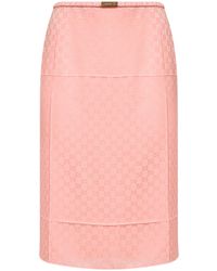 Gucci - Gg Jacquard Silk Midi Skirt - Lyst