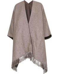 Brunello Cucinelli - Sparkling Flannel Reversible Poncho - Lyst