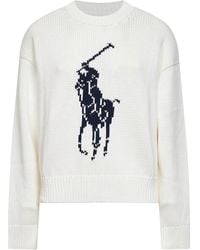Polo Ralph Lauren Beaded Big Pony Cable Jumper in Green | Lyst
